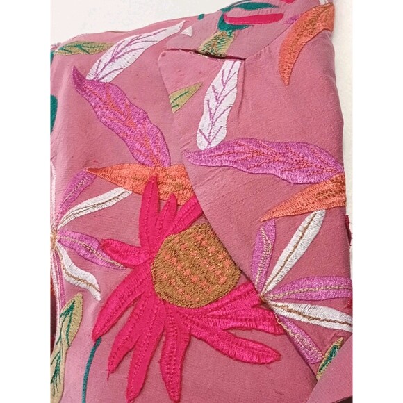 Daniela Vecchi Pink Floral Embroidered Blazer Jacket Italy Size 44 US 8 - Picture 3 of 8